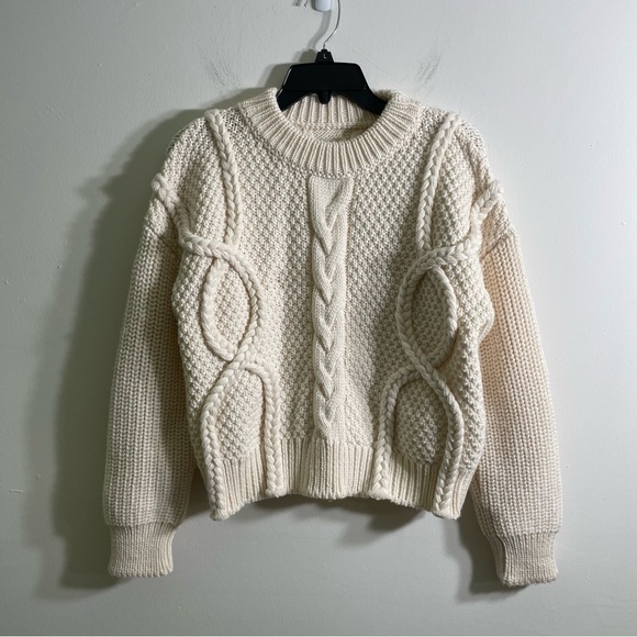 Golden Goose Women's Round-Neck Virgin Wool Sweater with Braided Motif - Picture 5 of 12
